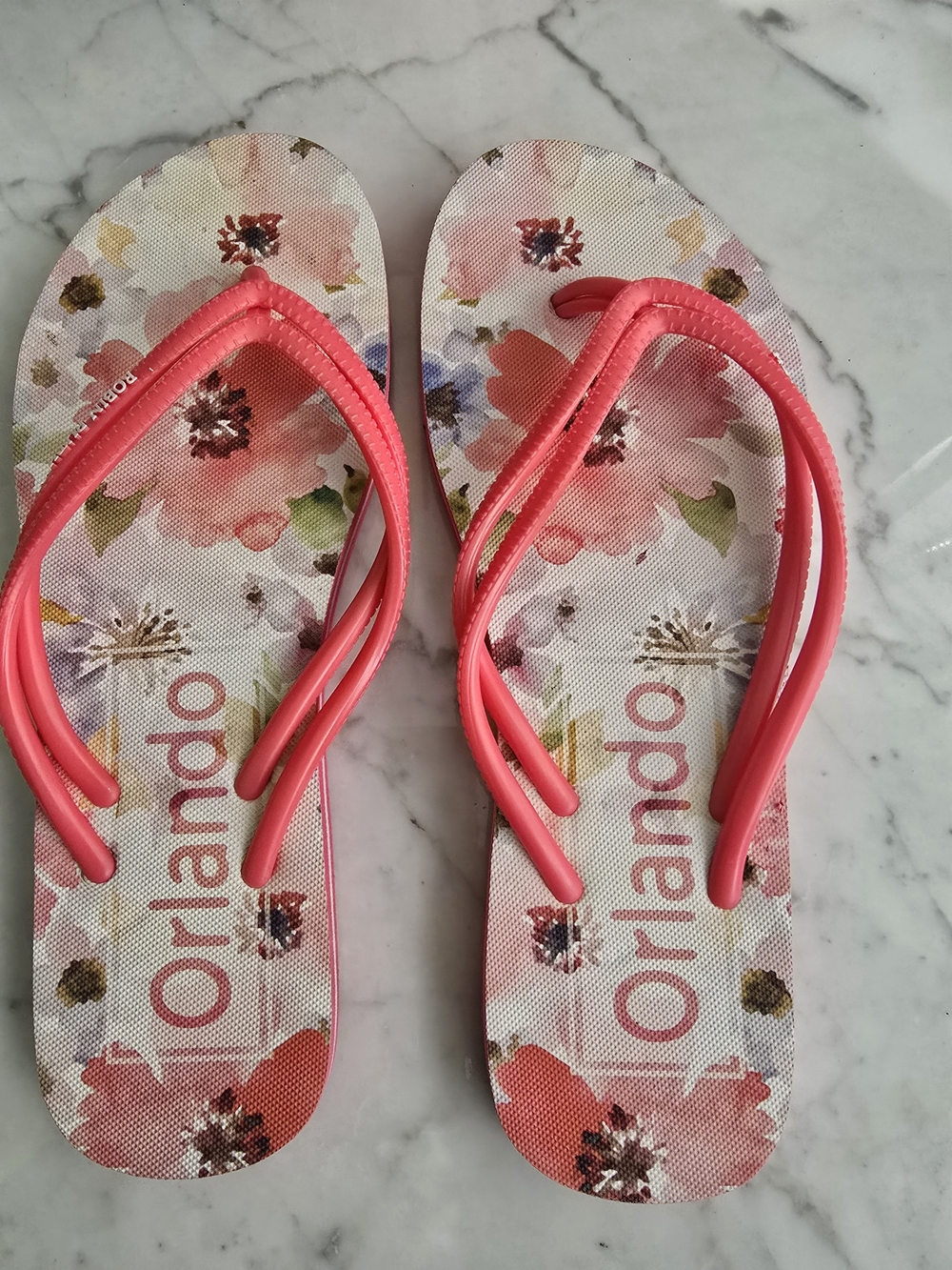 Robin Ruth Women's Flip Flop Pink Floral -7 New